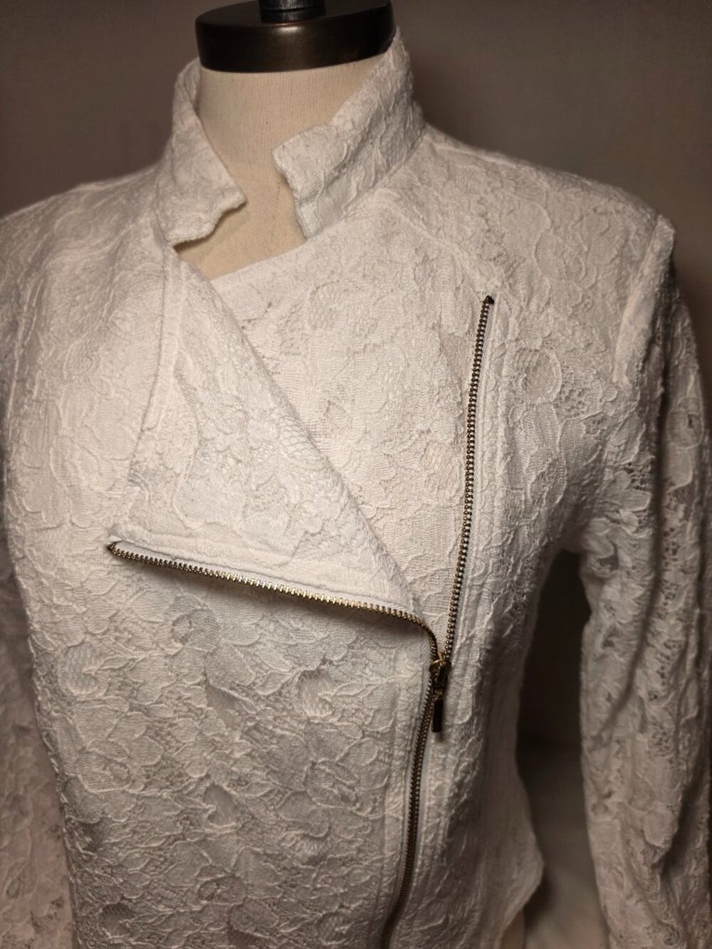 JLO white lace moto jacket